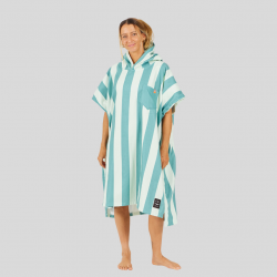 PONCHO DE BAIN STRIPES VERT
