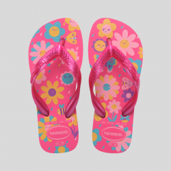 TONGS ENFANT FLEURS FUSHIA